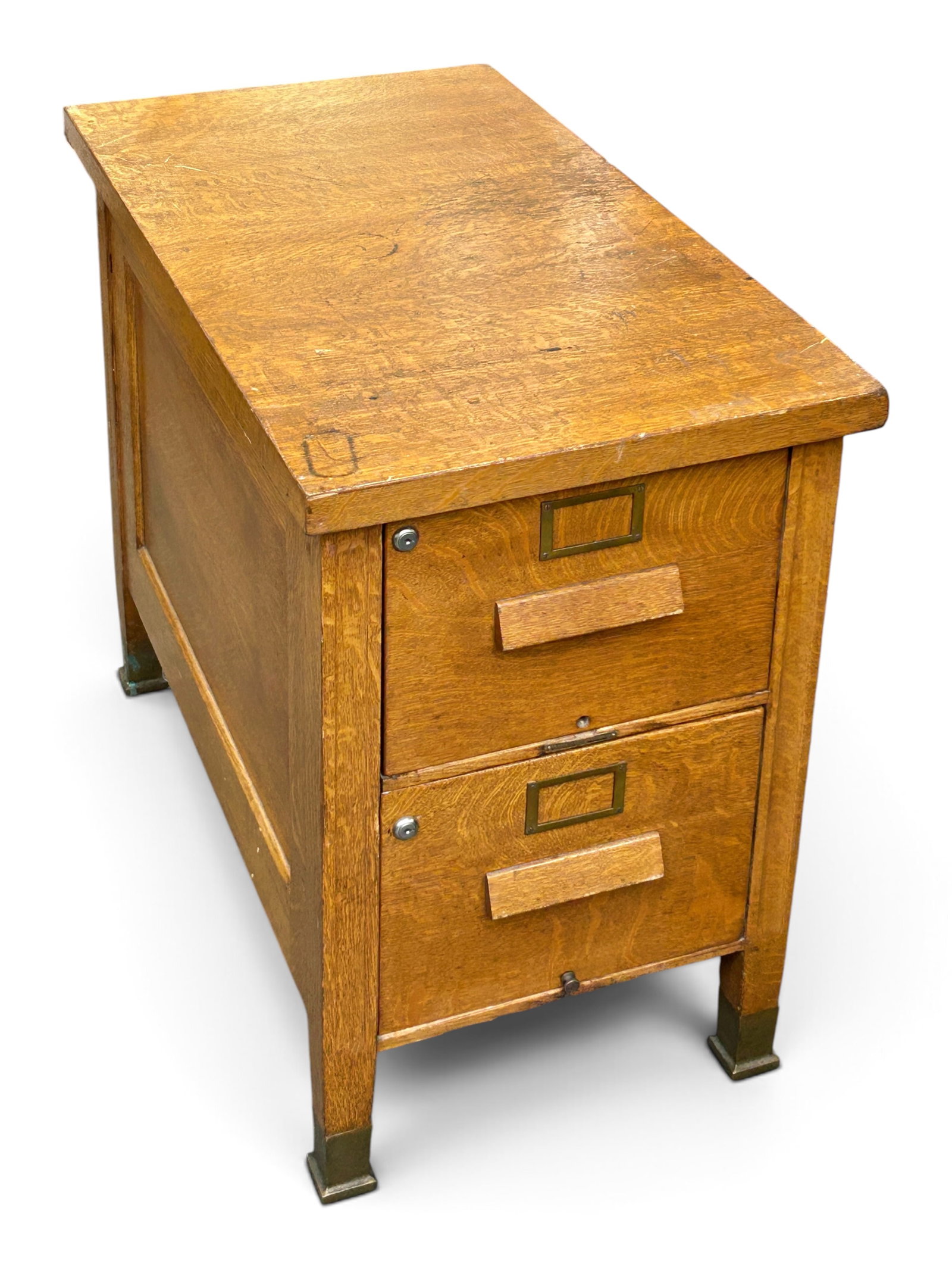 Oak 2 Drawer File Cabinet. - 10