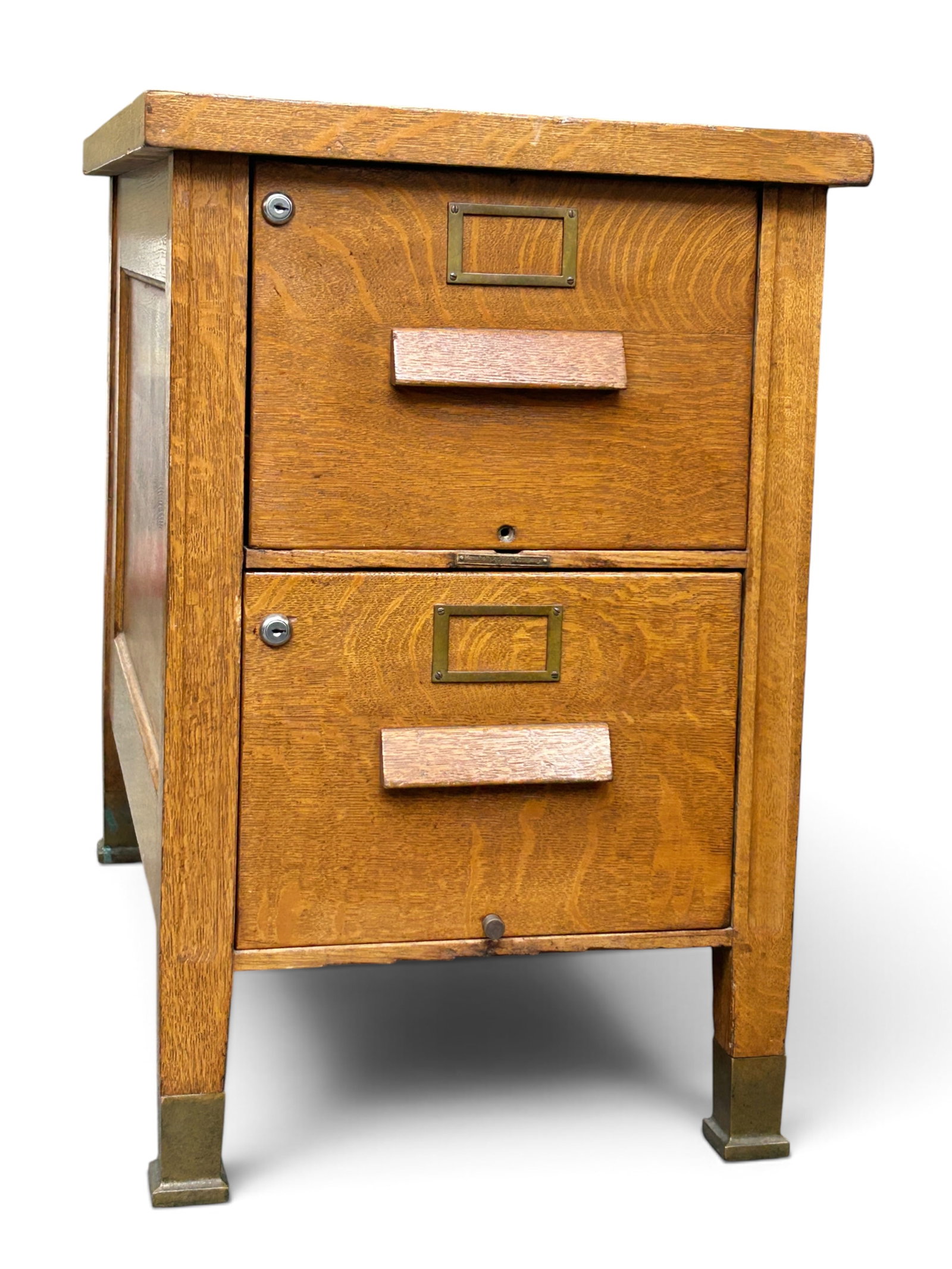 Oak 2 Drawer File Cabinet. - 11