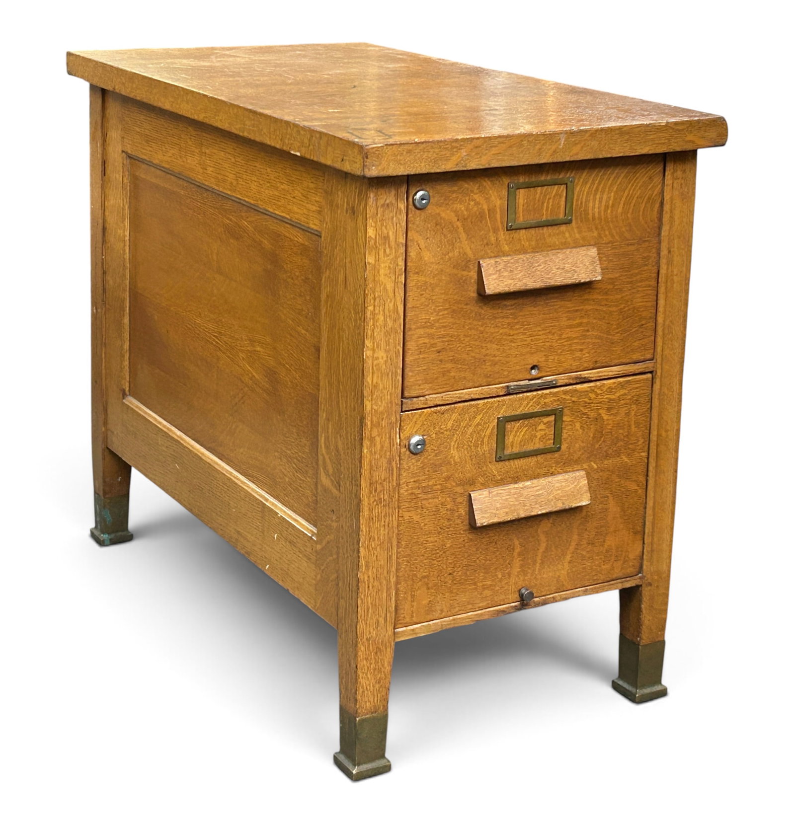 Oak 2 Drawer File Cabinet. (1 of 13)