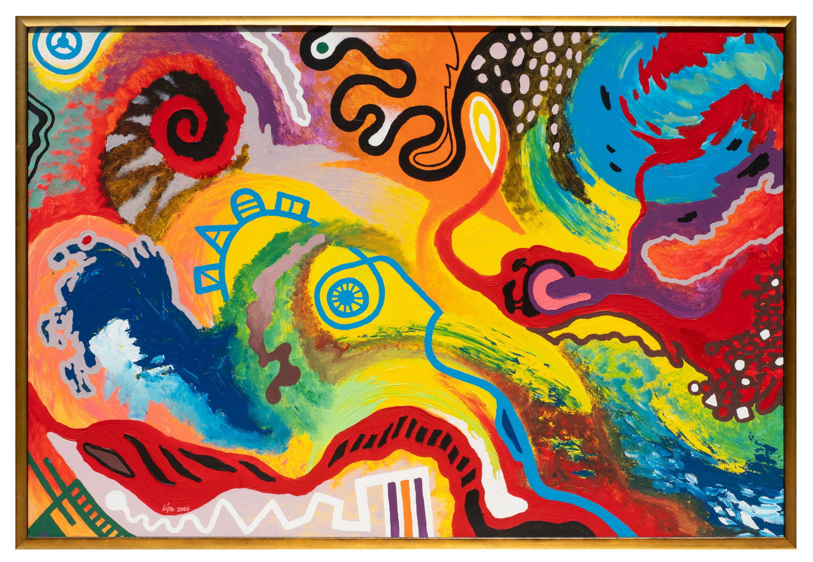 Large Modern Abstract Painting, Signed Lipa. (1 of 5)