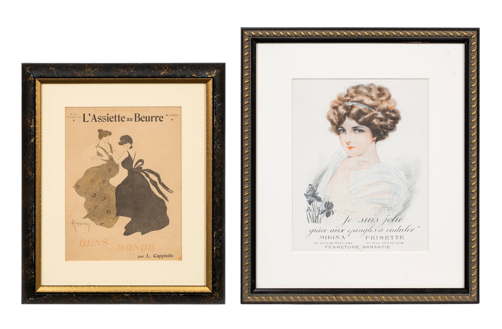 Lot of Two French Posters - Cappiello, Milliere. (1 of 9)