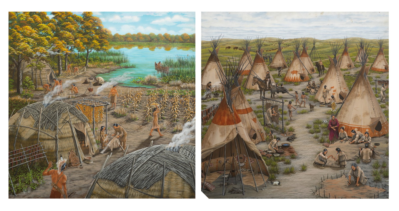 Native American Village Paintings, P. R. Gulley. (1 of 13)