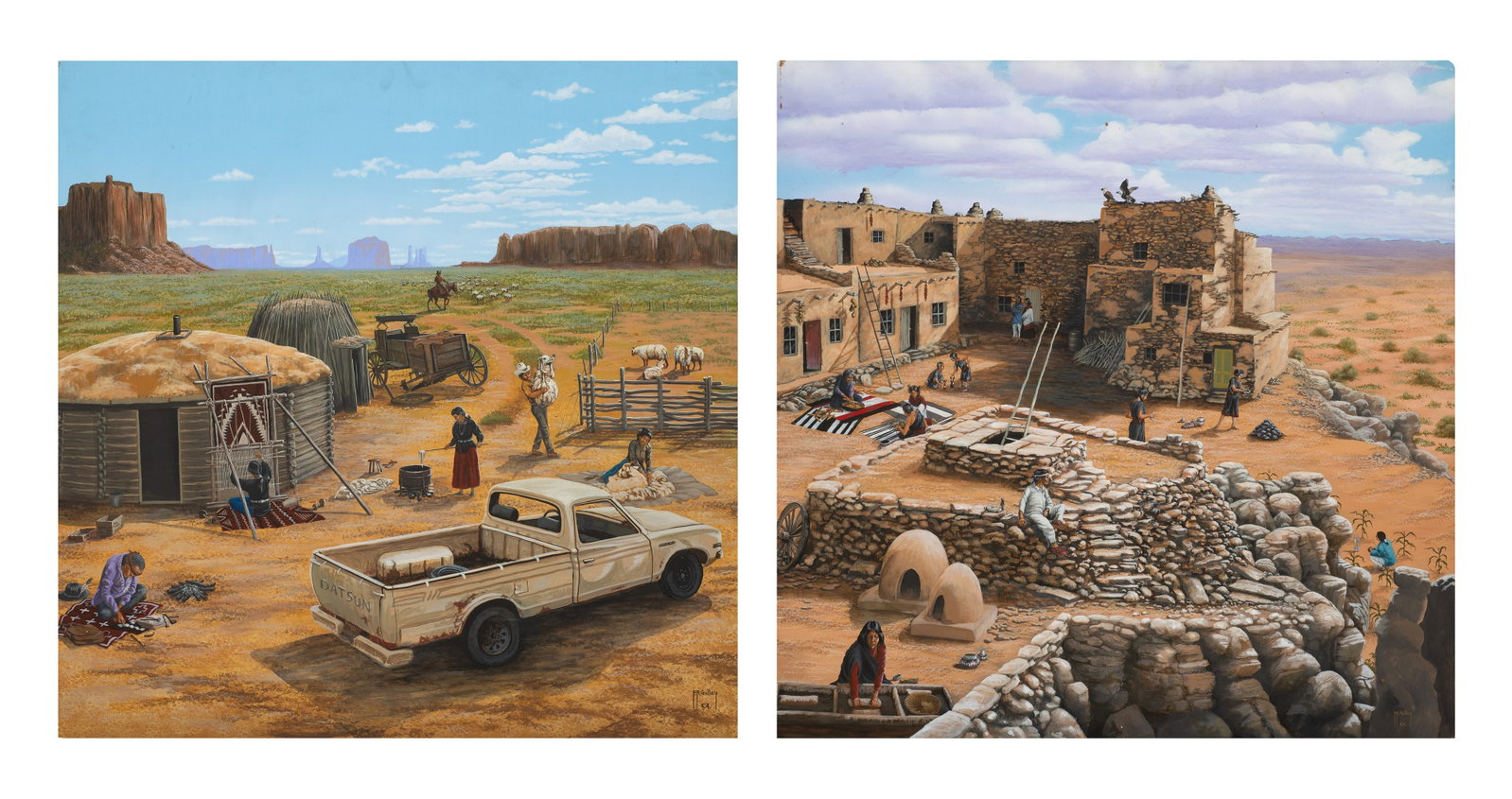 Native American Village Paintings, P. R. Gulley. (1 of 15)