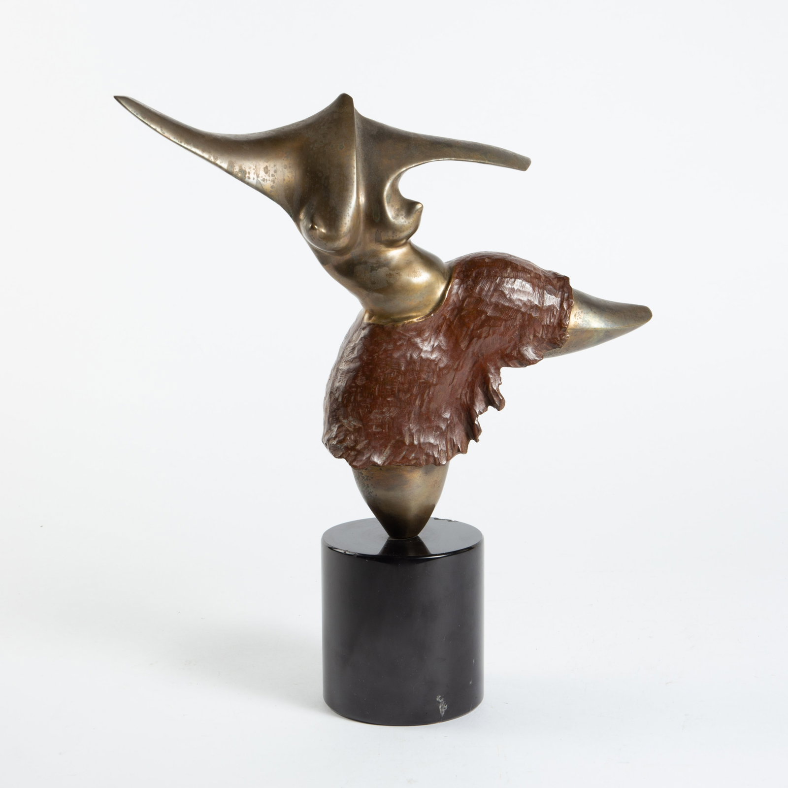 Fritz Olsen Nude Bronze Sculpture.: This limited edition sculpture is signed and numbered 10/50 on the underside of the base. The sculpture rotates freely and purposefully on the base, which is not firmly attached. The marble base also 