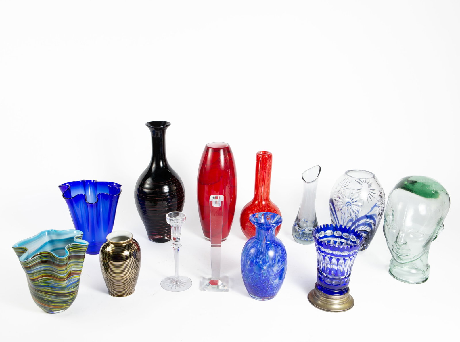 Lot of Mostly Art Glass Vases & Table Articles. (1 of 8)