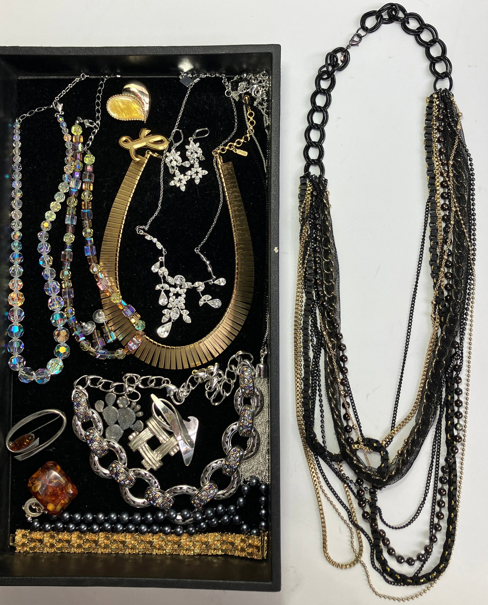 Lot Jewelry - Swarovski Necklaces, 925, Amber. (1 of 8)