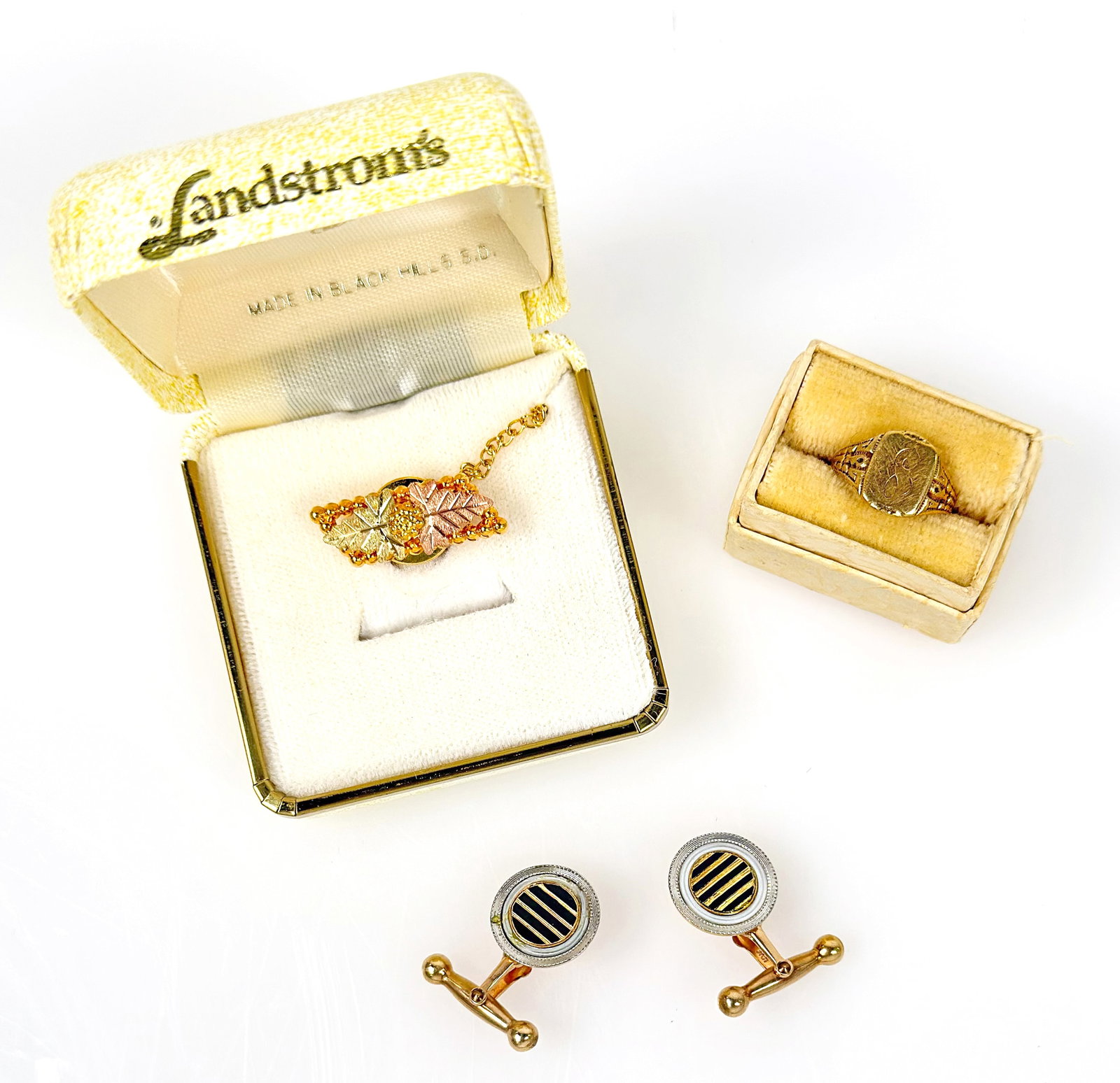 10K Gold Jewelry - Cuff Links, Tie Tack, Ring. (1 of 6)