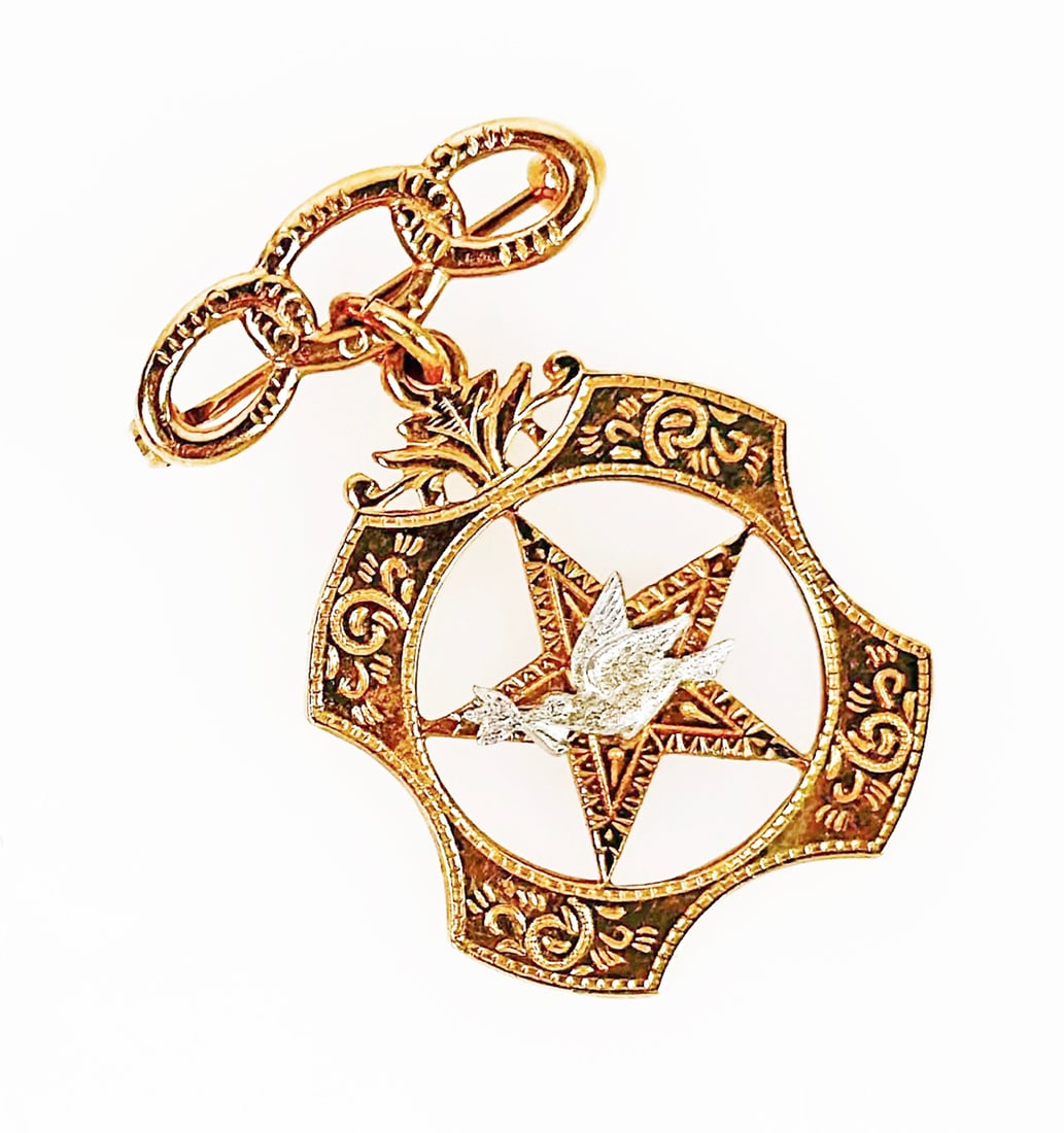 10K Gold Daughter's of Rebekah Badge Brooch. (1 of 3)