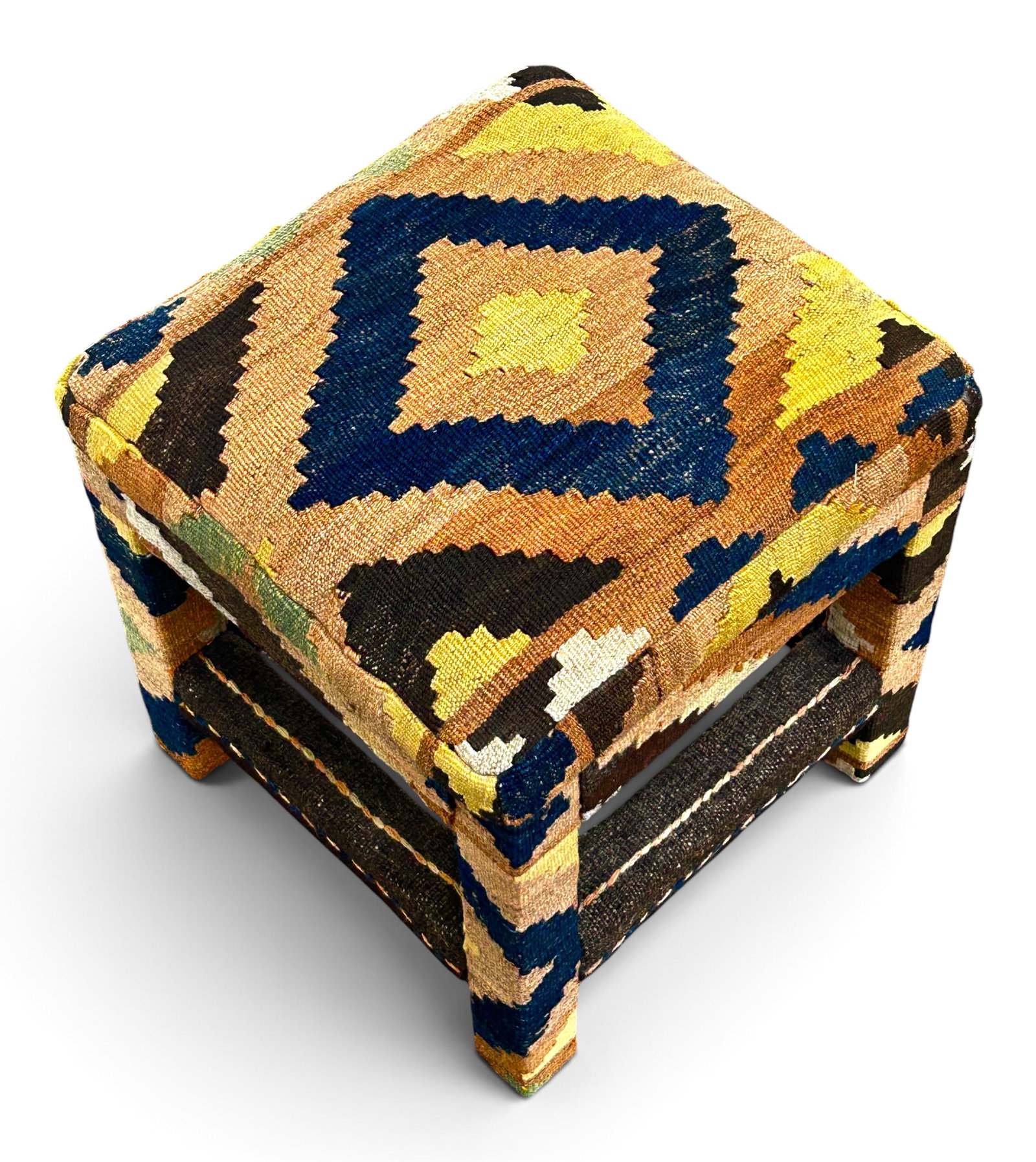4 Kilim Upholstered Stools. - 11