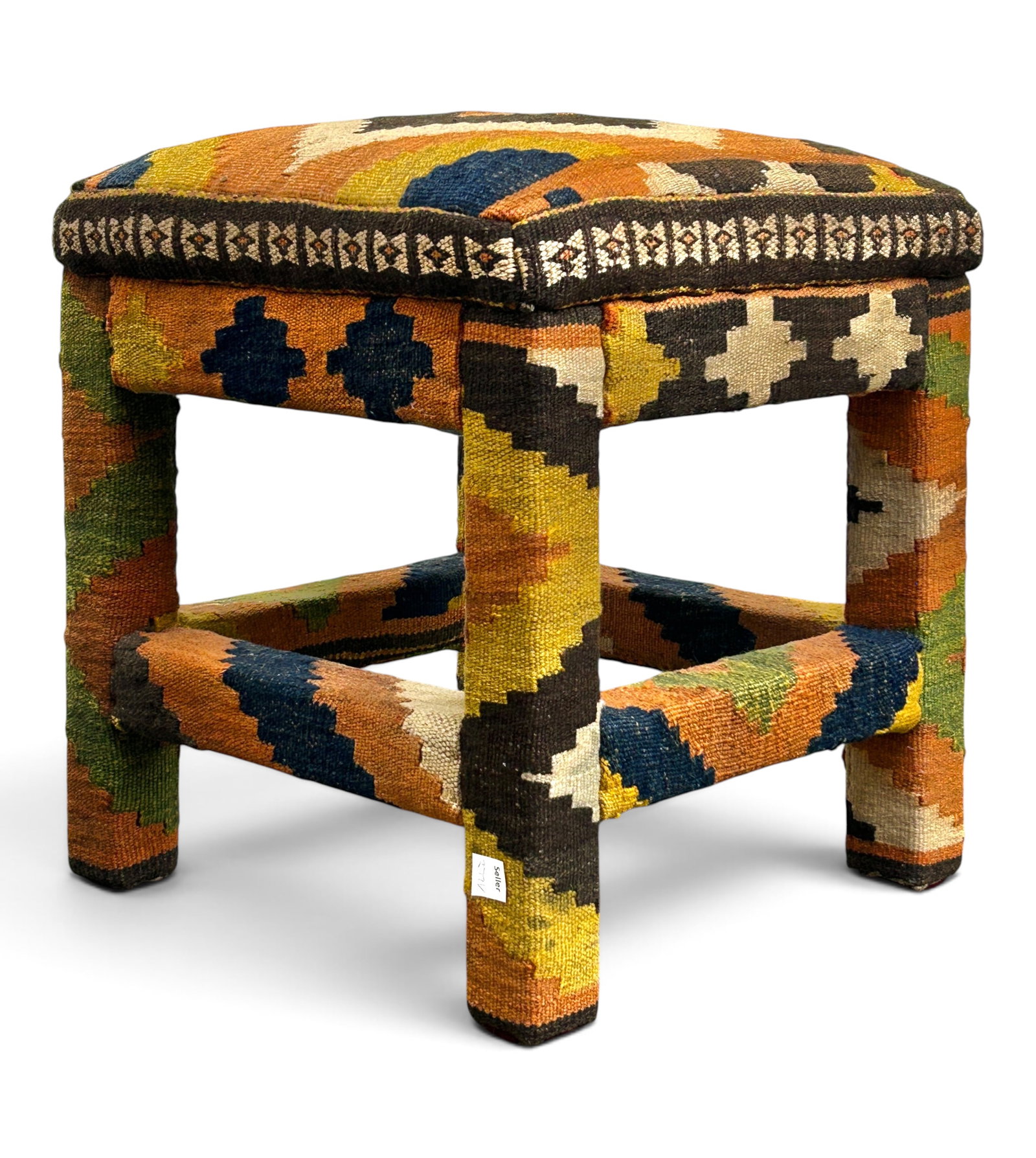 4 Kilim Upholstered Stools. - 7