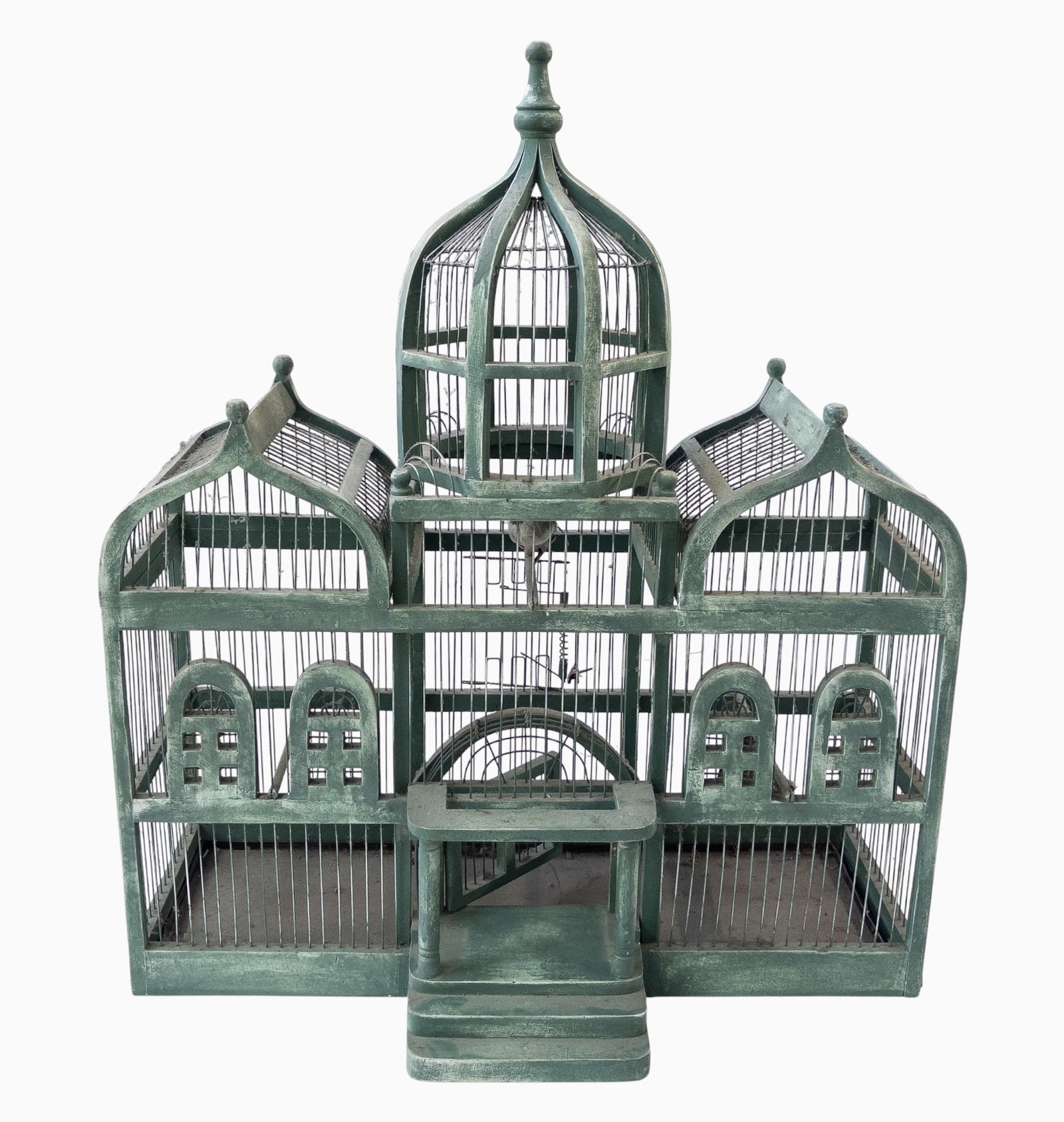 Vintage Architectural Wood & Wire Bird Cage. (1 of 4)