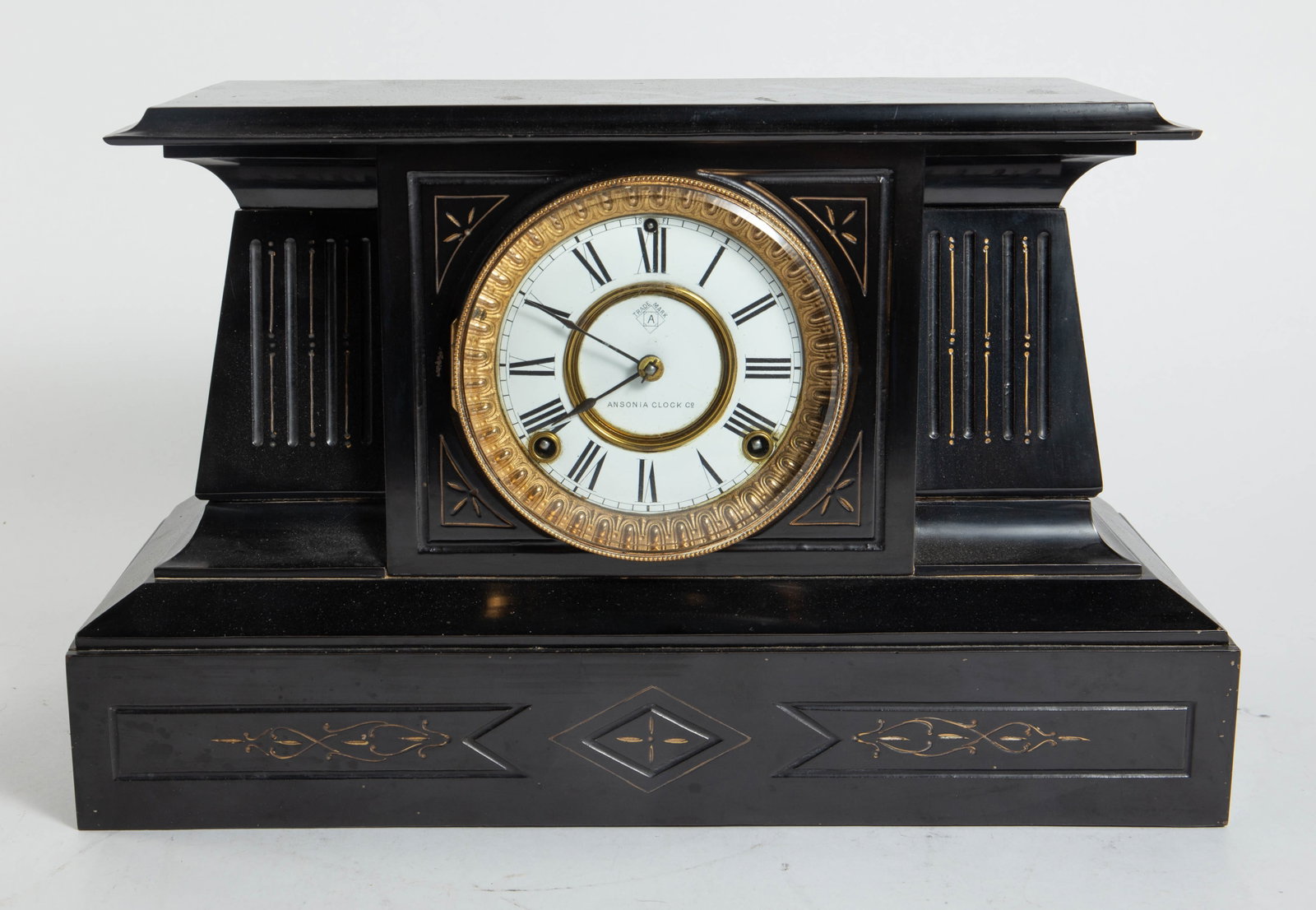 Ansonia Eastlake Style Lacquered Iron Mantle Clock (1 of 7)