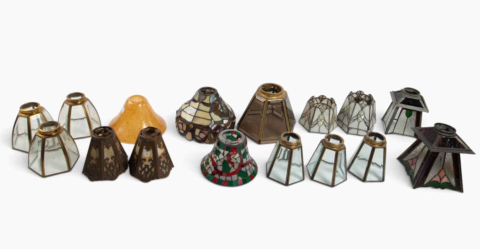 18 Small Vintage Lamp Shades inc. Leaded Spectrum. (1 of 8)