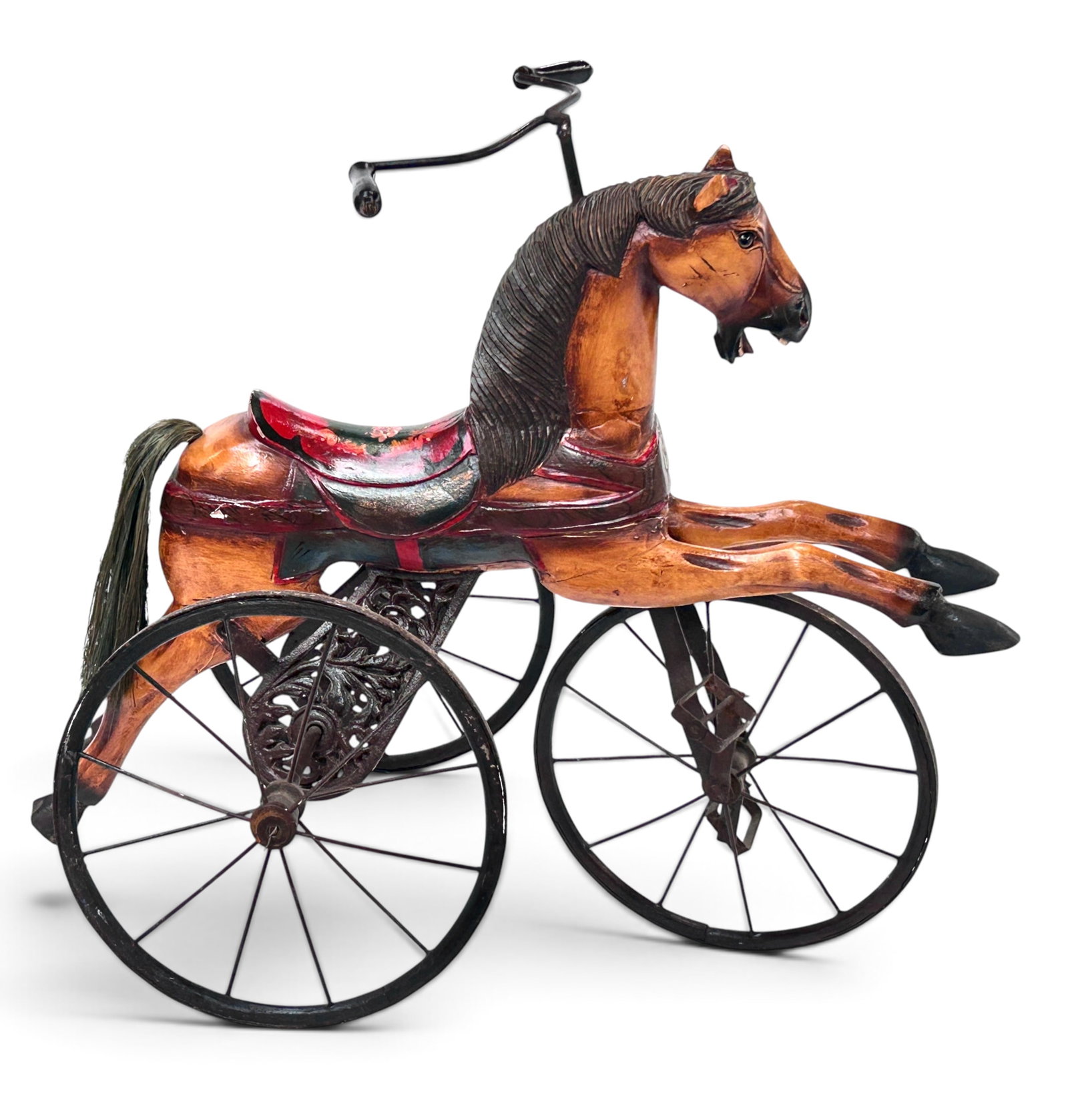 Vintage Carved & Painted Horse Tricycle. (1 of 16)