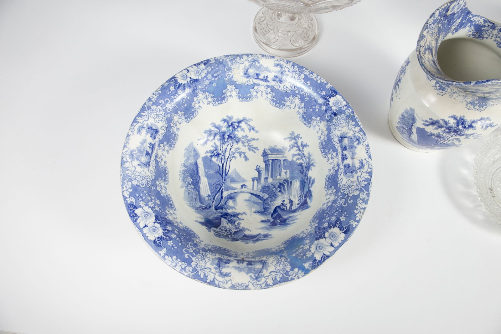 Lot: Transferware Dishes, EAPG, including Flint. - 2