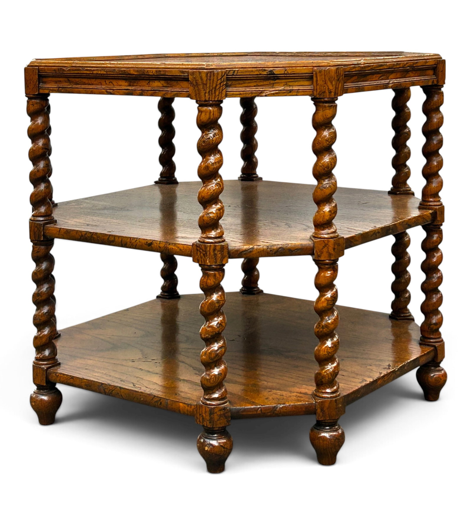 Baker Jacobean Style Octagonal Lamp Table. - 2