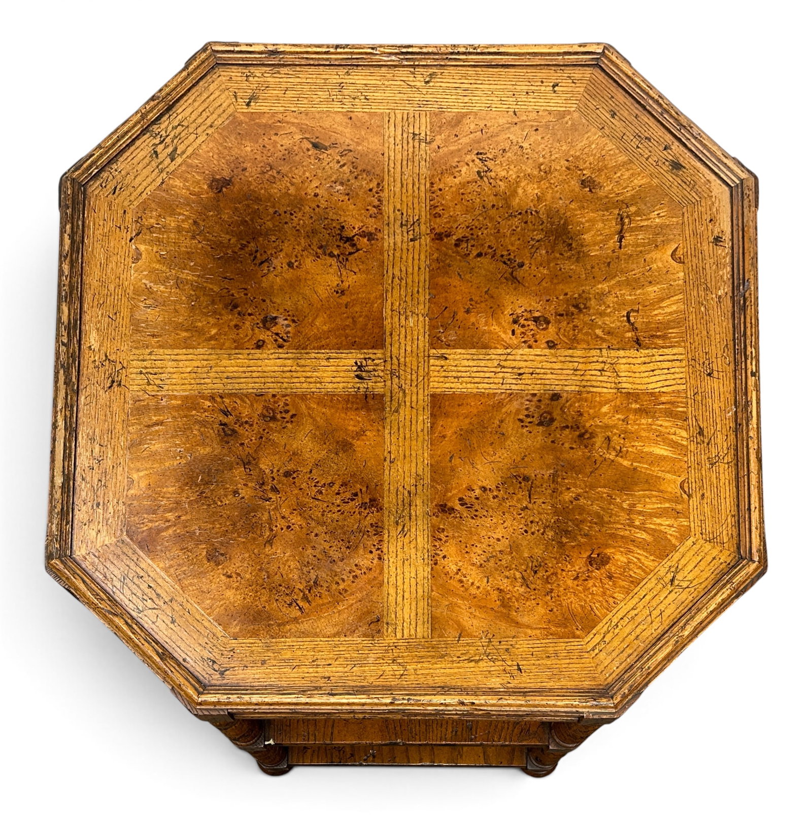 Baker Jacobean Style Octagonal Lamp Table. - 3