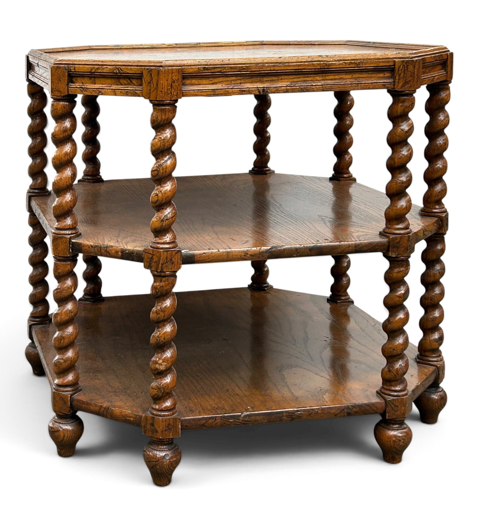 Baker Jacobean Style Octagonal Lamp Table. - 6