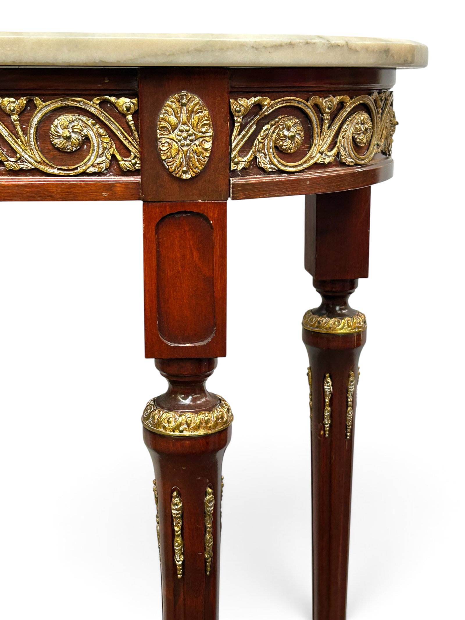 French Style Marble Top Console Table. - 5