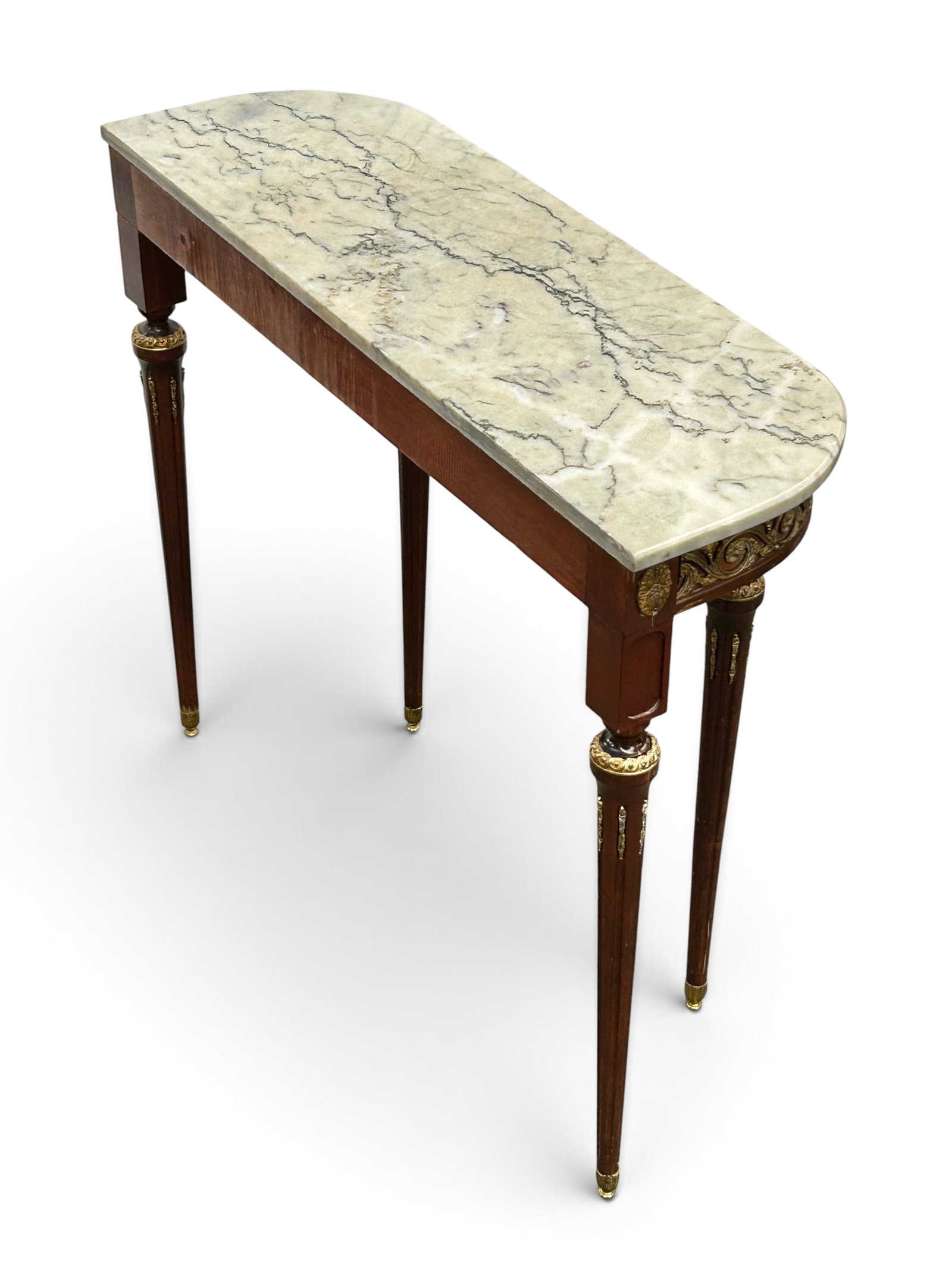 French Style Marble Top Console Table. - 6