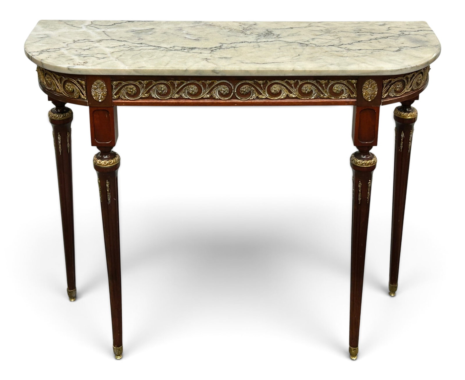 French Style Marble Top Console Table. - 7