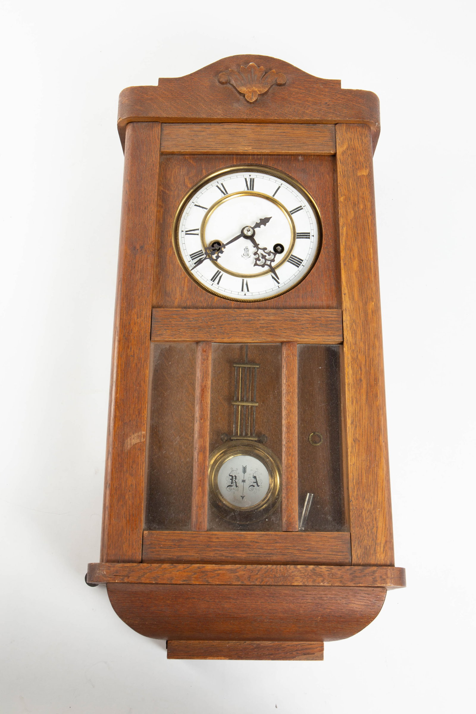 Gustav Becker Carved Wood Wall Clock. (1 of 4)
