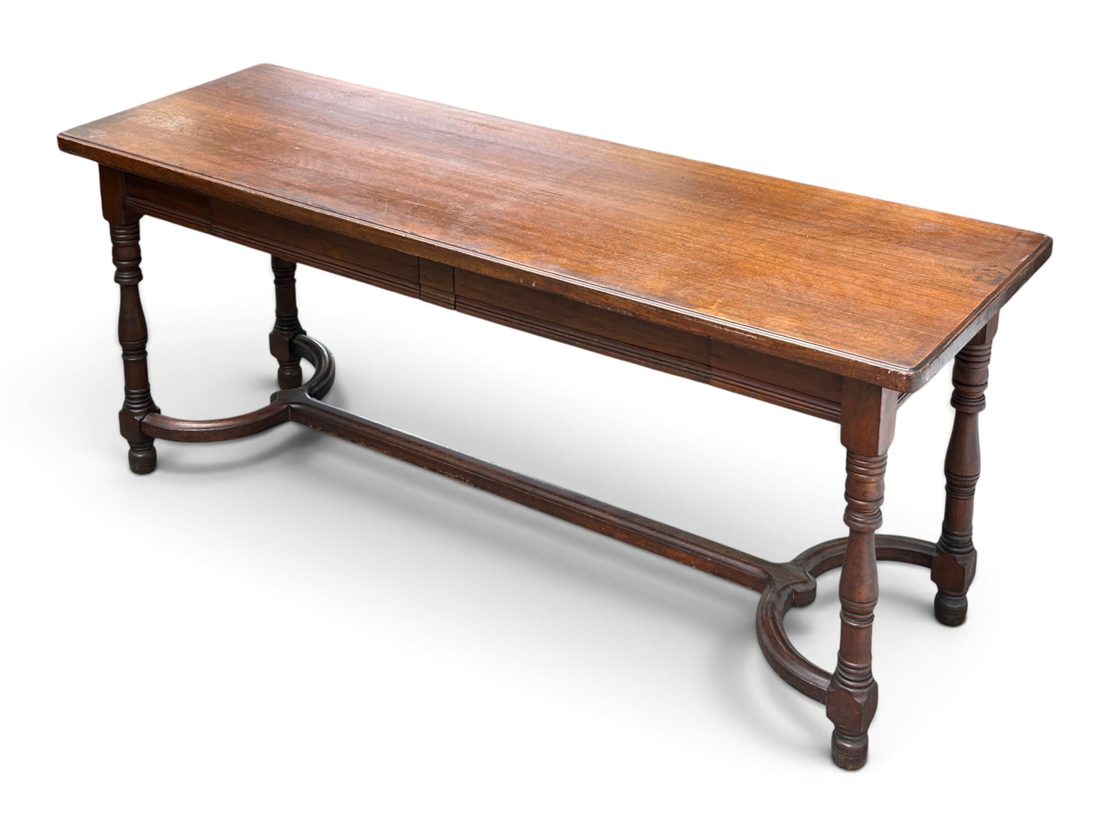 Antique Dark Wood Library Table. (1 of 18)
