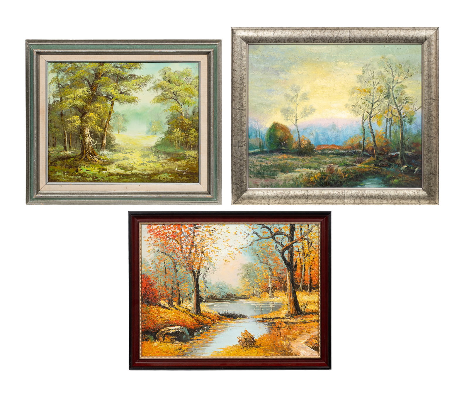 Lot of Three Landscape Paintings, Some Signed. (1 of 12)