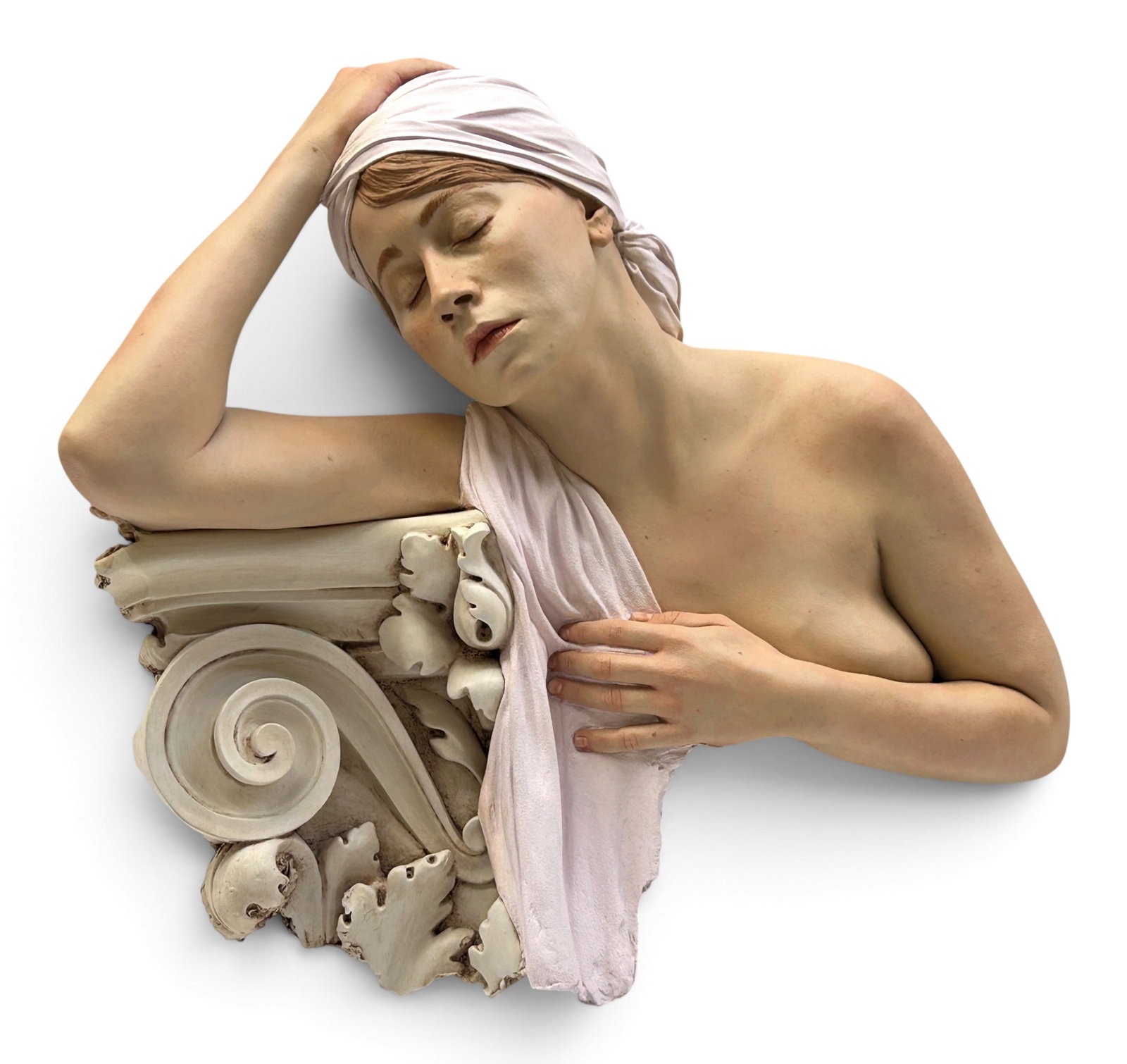 Marc Sijan Wall Sculpture of Sleeping Woman.: This realistic sculpture is signed on the back, and numbered 3/25. Overall, this sculpture looks to be in very nice condition. The dimensions are 27 1/4" x 23 1/2" x 7". Third-party shipping or