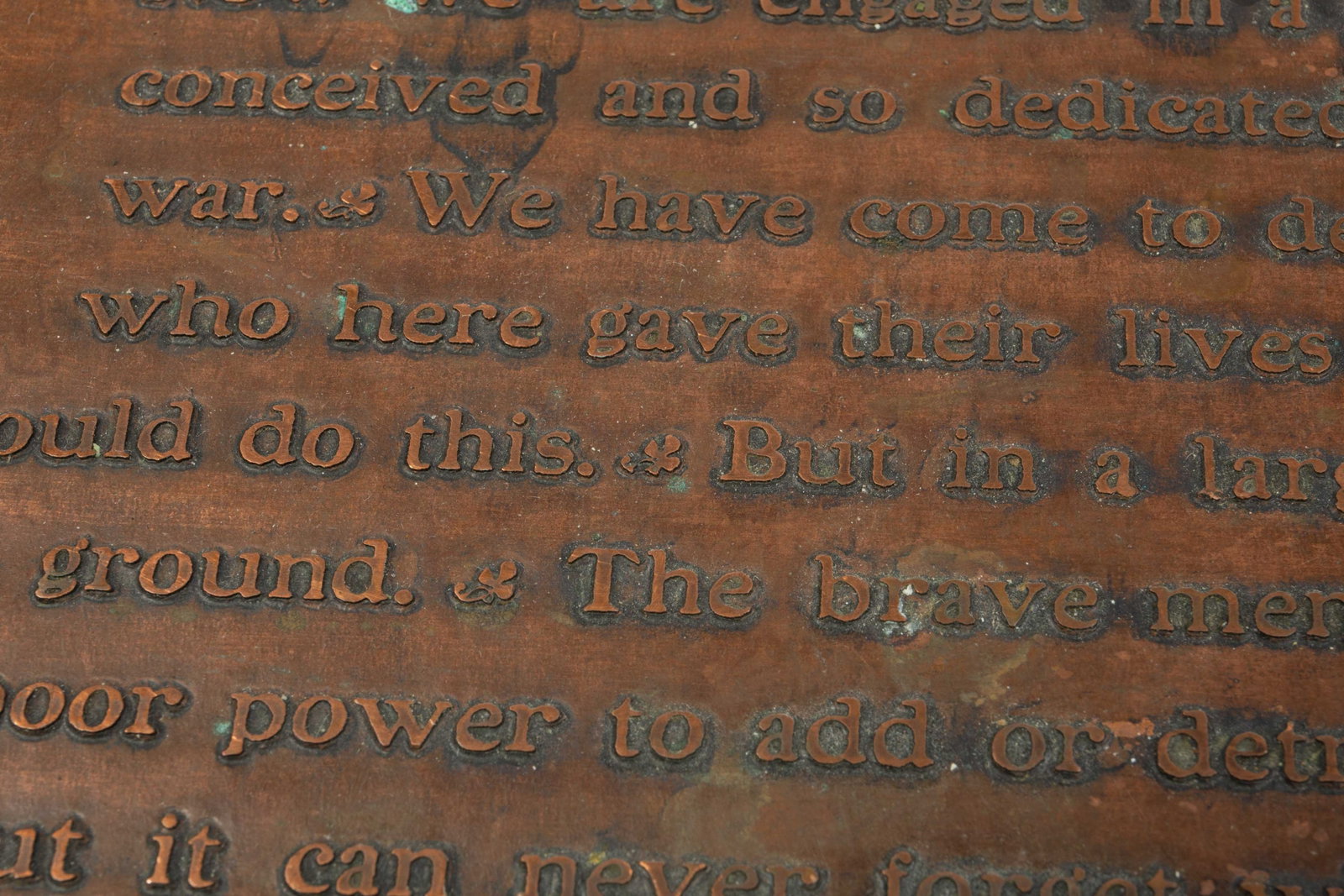 Gettysburg Address Bronze Plaque. - 8