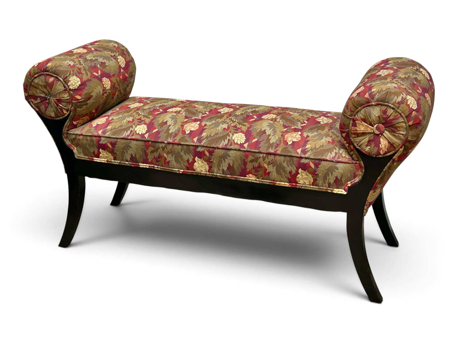 Vintage Rolled Arm Window Bench or Settee. (1 of 14)