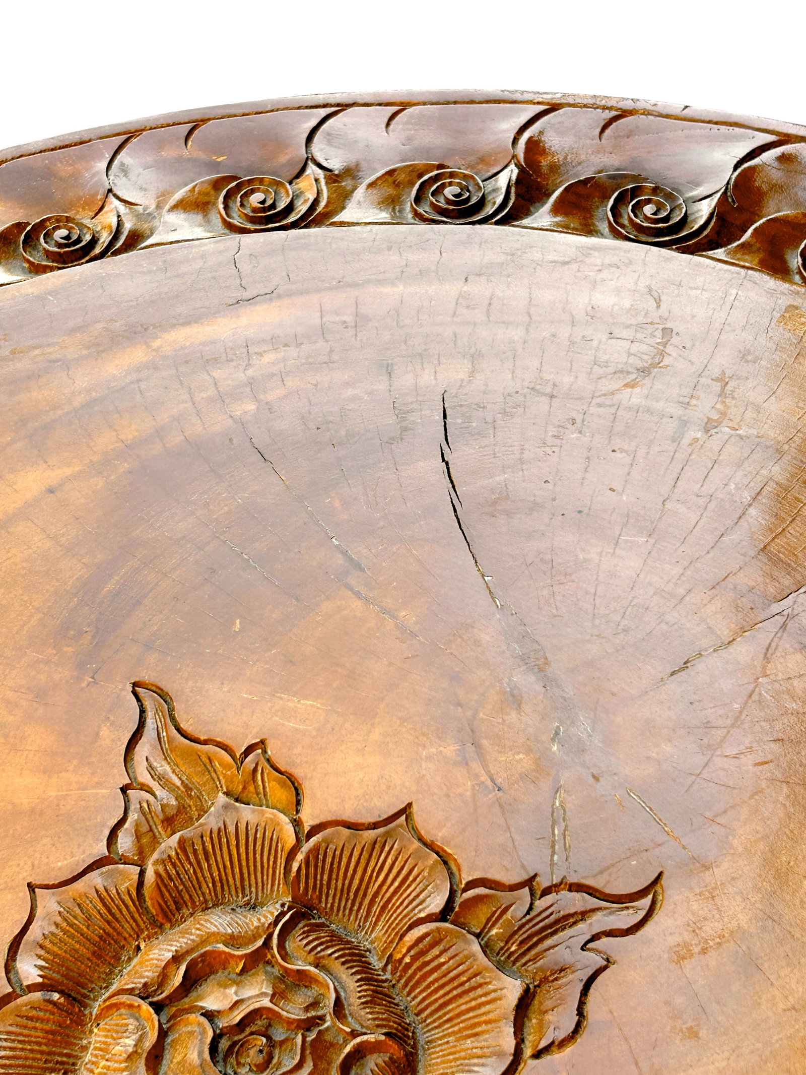 Carved Elephant Table. - 12