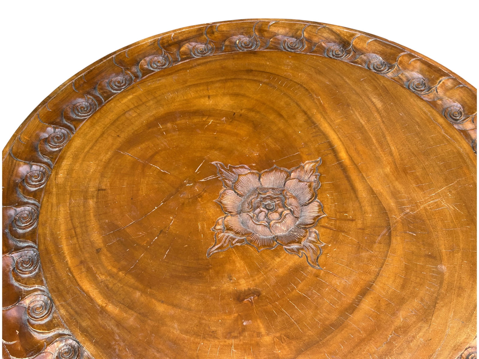 Carved Elephant Table. - 4