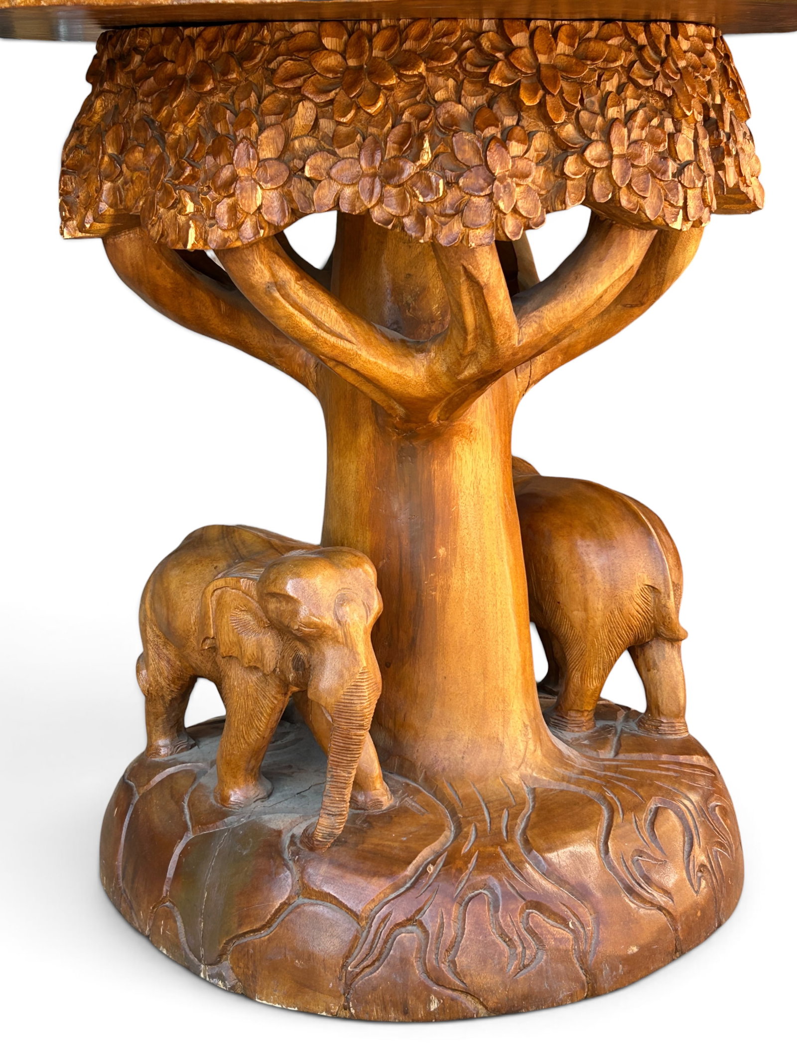 Carved Elephant Table. - 5