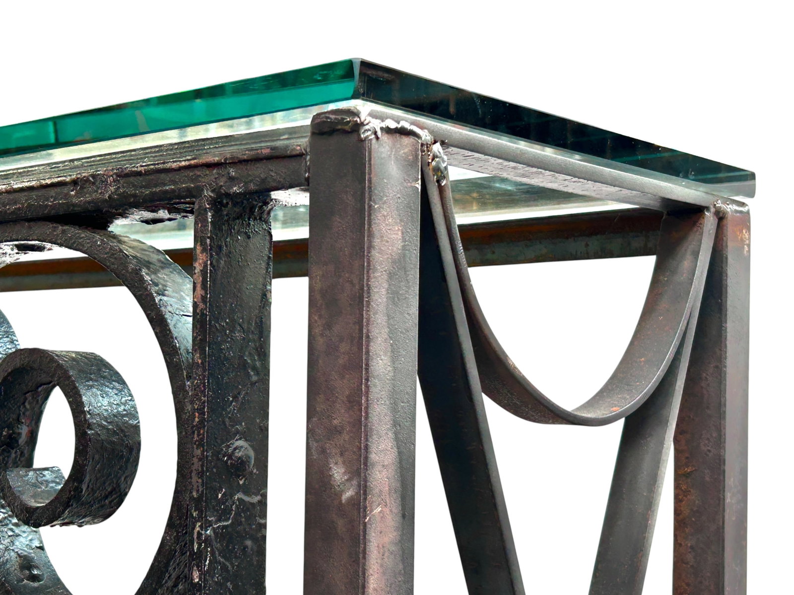 Architectural Wrought Iron Console Table. - 13