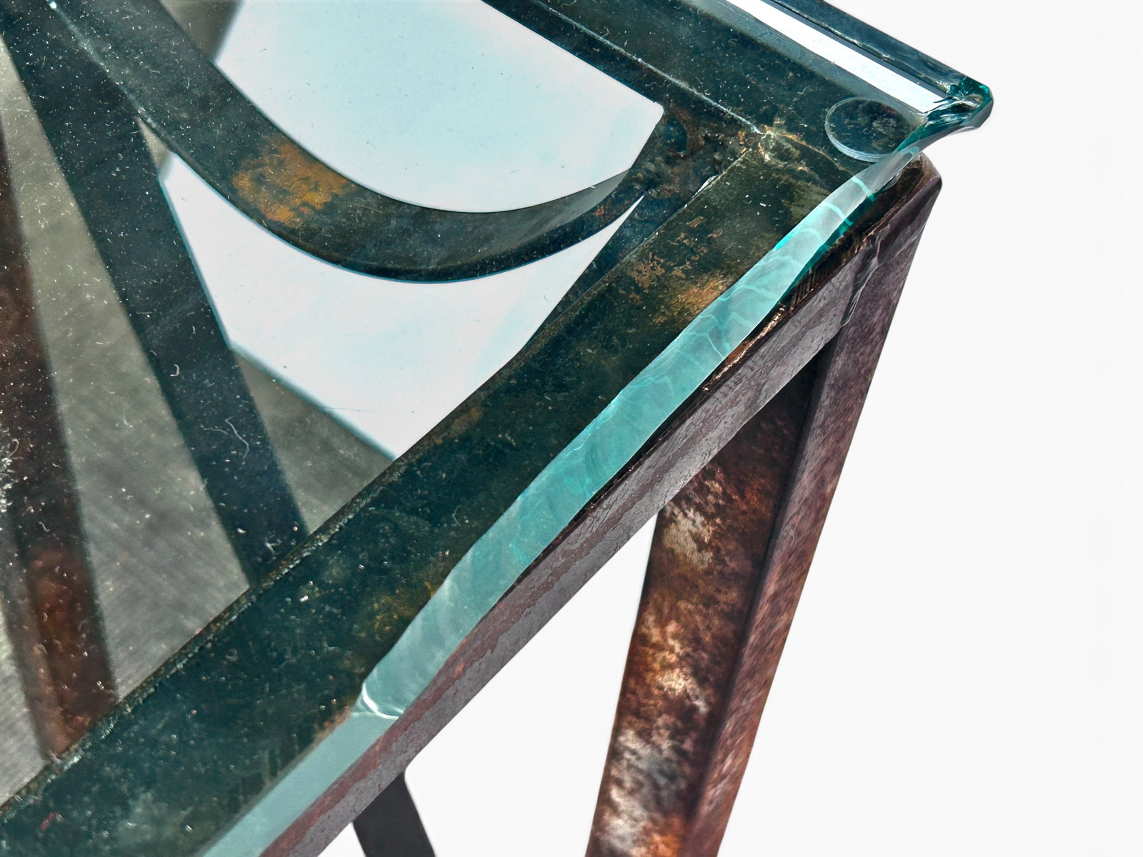 Architectural Wrought Iron Console Table. - 14