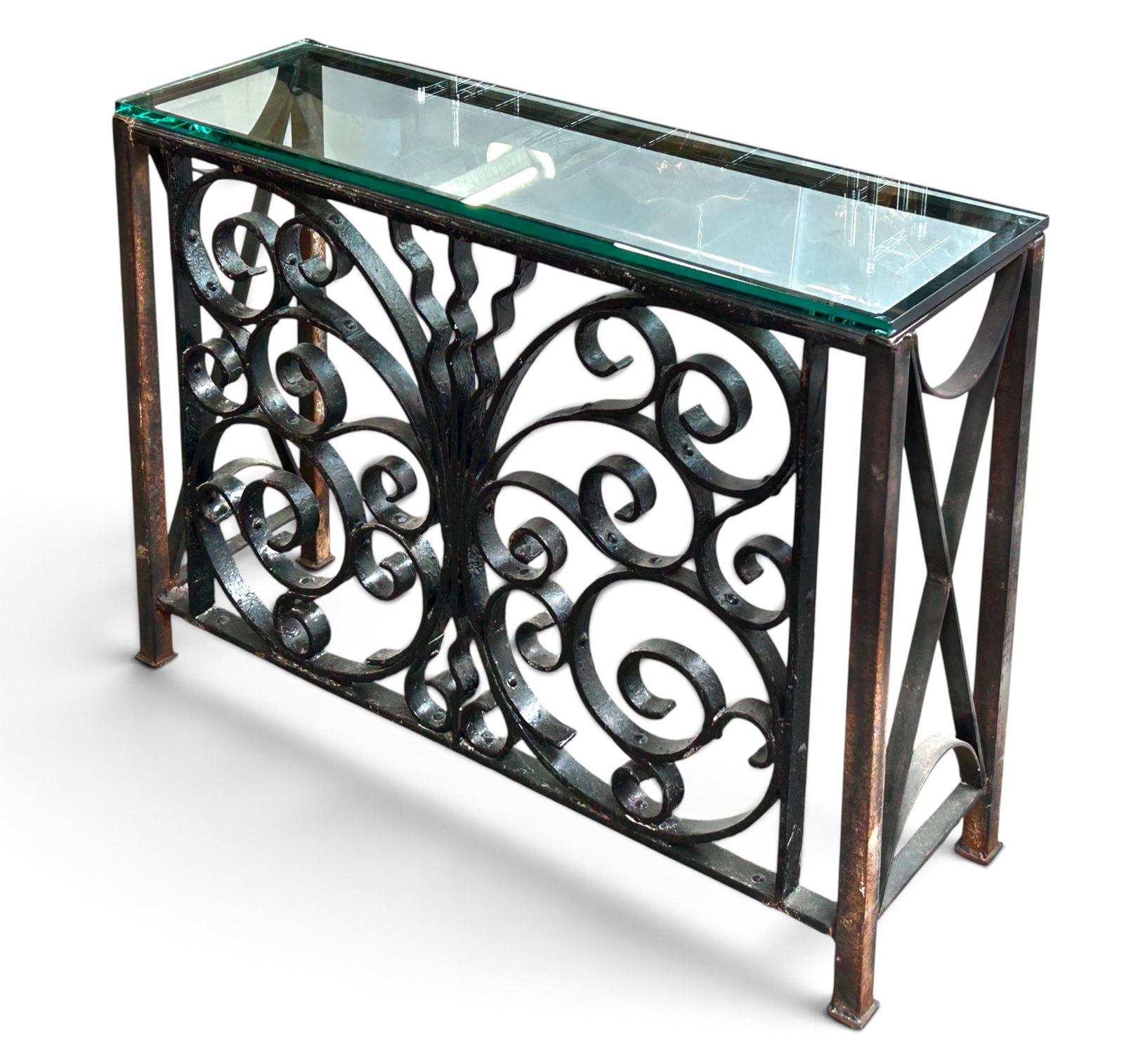 Architectural Wrought Iron Console Table. (1 of 17)