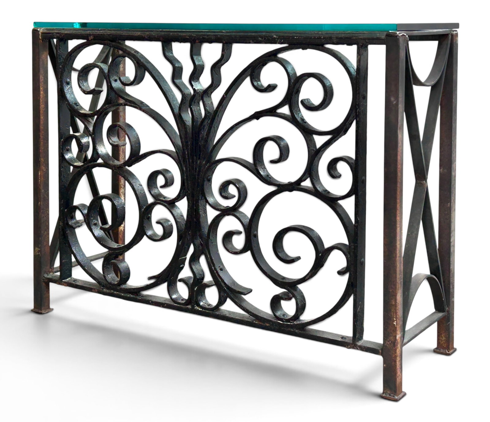 Architectural Wrought Iron Console Table. - 3