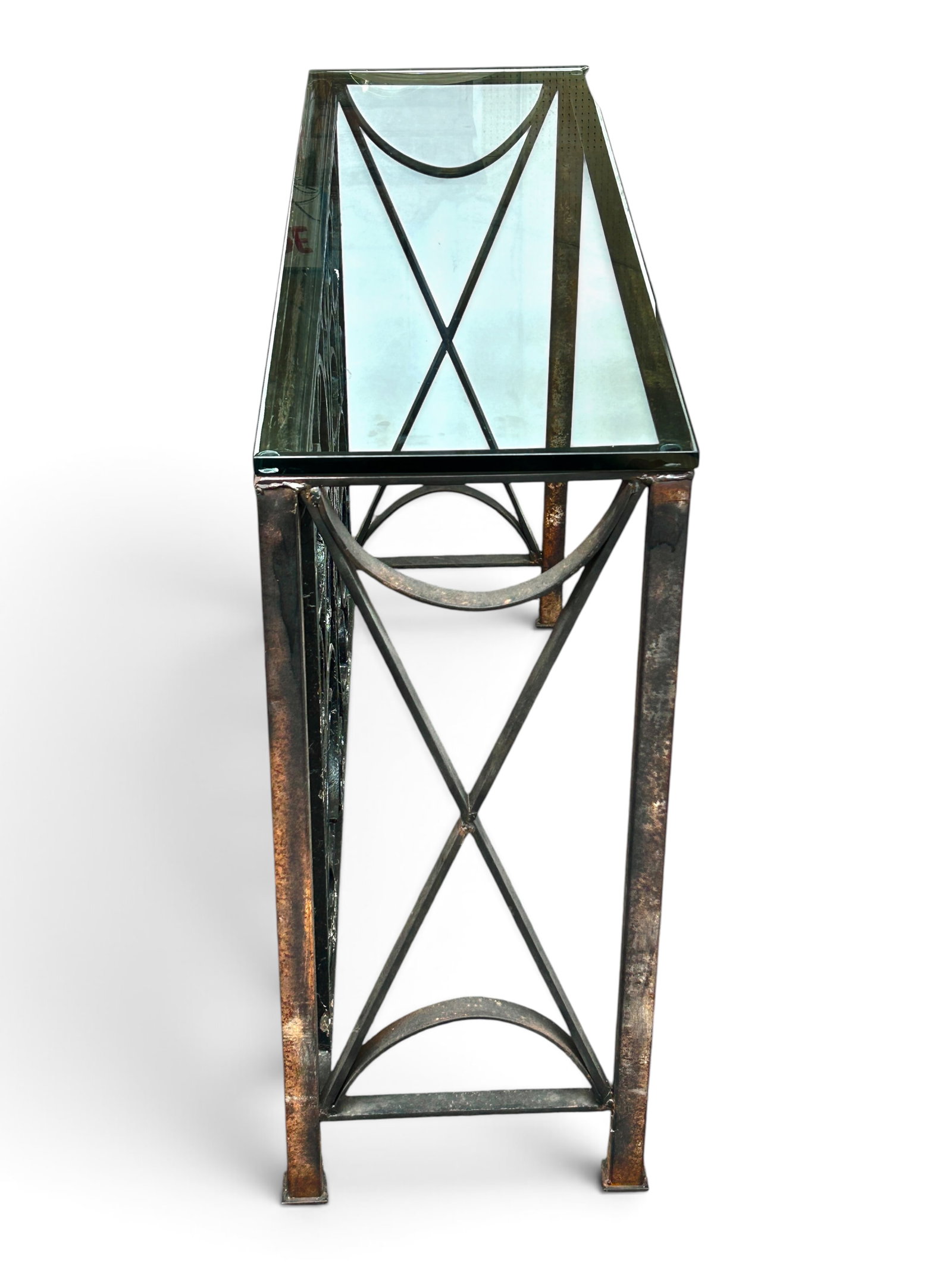 Architectural Wrought Iron Console Table. - 4