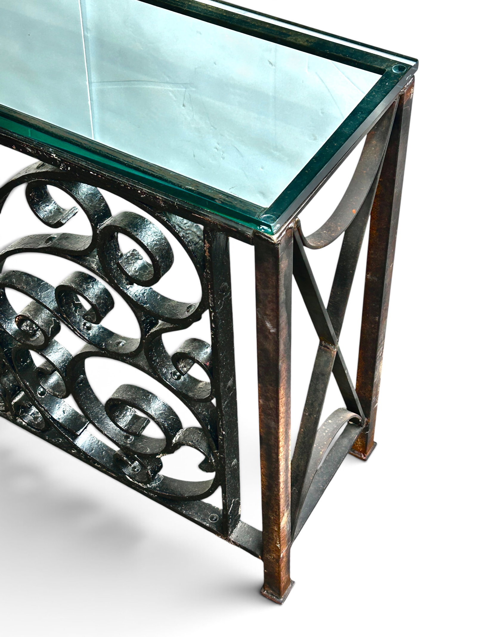 Architectural Wrought Iron Console Table. - 7