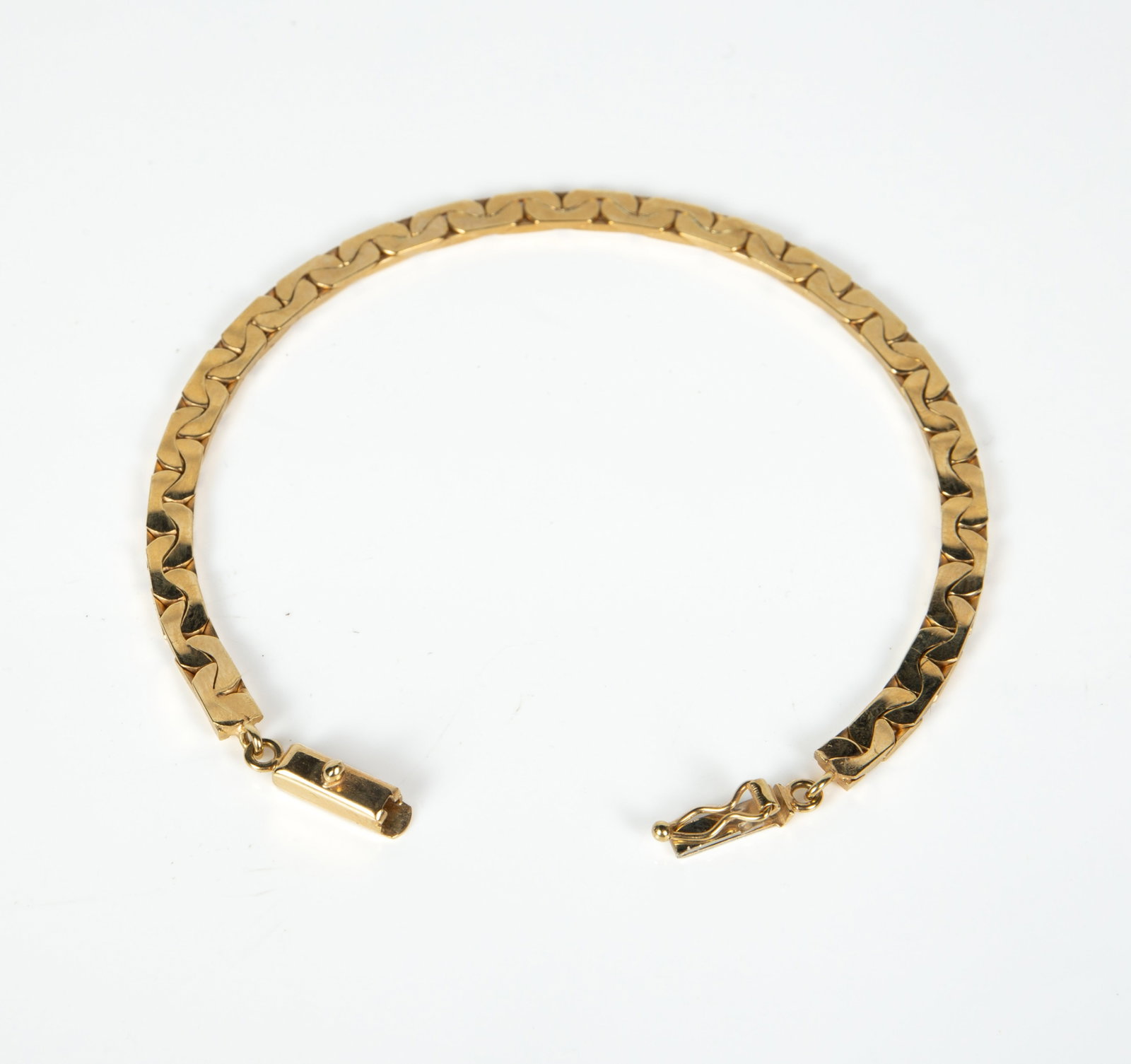 14K Yellow Gold Flat Chain Bracelet, Uno-A-Erre. (1 of 4)