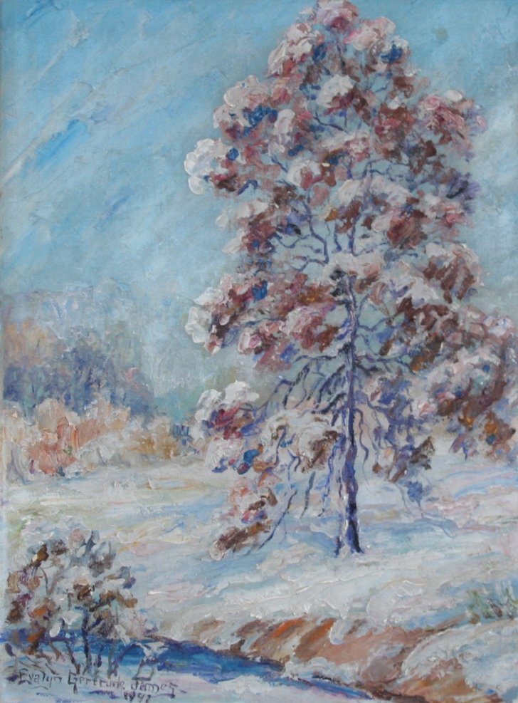 Evalyn Gertrude James: "White Oak": 16x12, O/B, SLL 1941