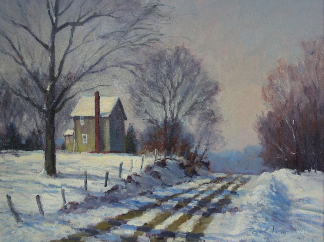Robert Hoffman: Winter Road: 18x24, O/C, SLR 1985