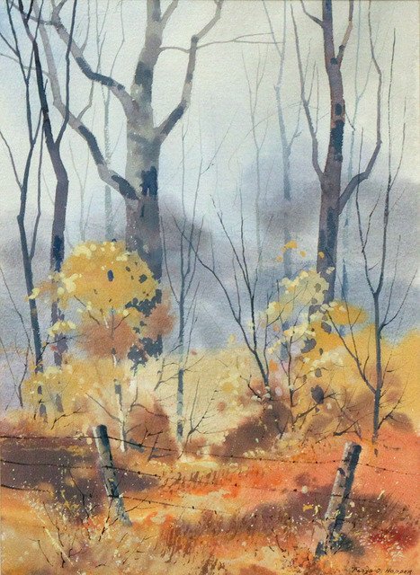 Floyd Hopper: Misty Morning: 20x15, WC, SLR