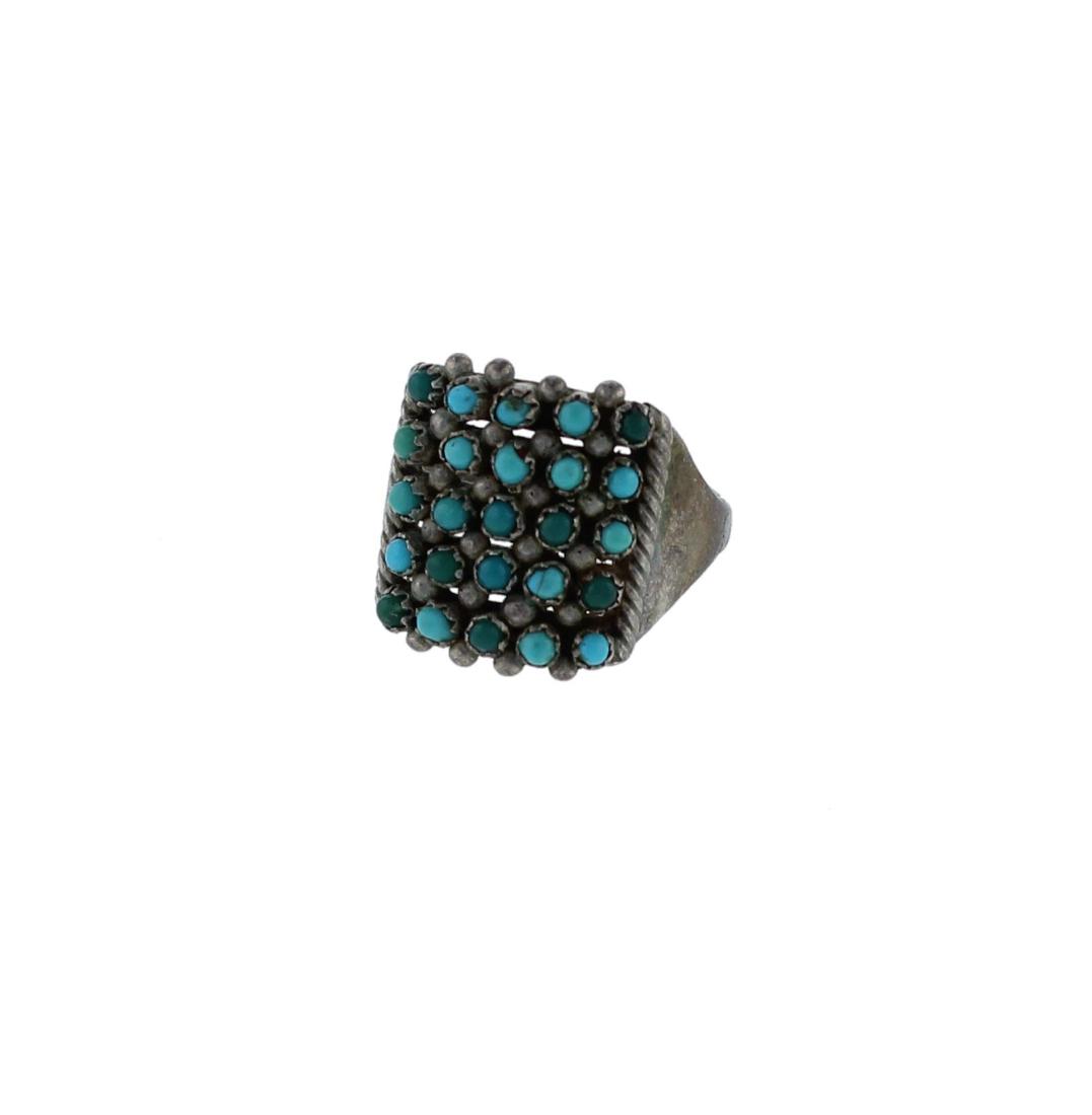 Sterling Silver Turquoise Antique Ring Navajo Native: Weight: 4.7 Grams, Size: 5|Sterling Silver Genuine Turquoise Antique Ring Navajo Native American Indian Jewelry Unsigned ~ Size 5
