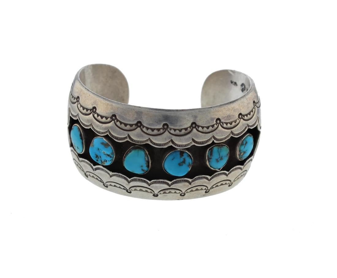 Sterling Silver  Vintage Shadow Box Bracelet Navajo (1 of 3)