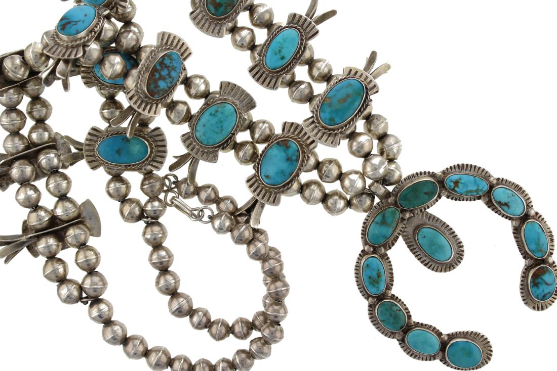 Sterling Silver  Turquoise Vintage Squash Blossom (1 of 2)