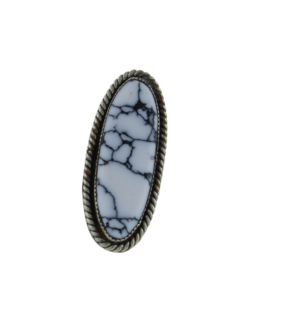 Sterling Silver Block Stone Navajo Native American: Weight: 18.5 Grams, Size: 8|Sterling Silver Block Stone Navajo Native American Indian Jewelry Signed WB ~ Size: 8