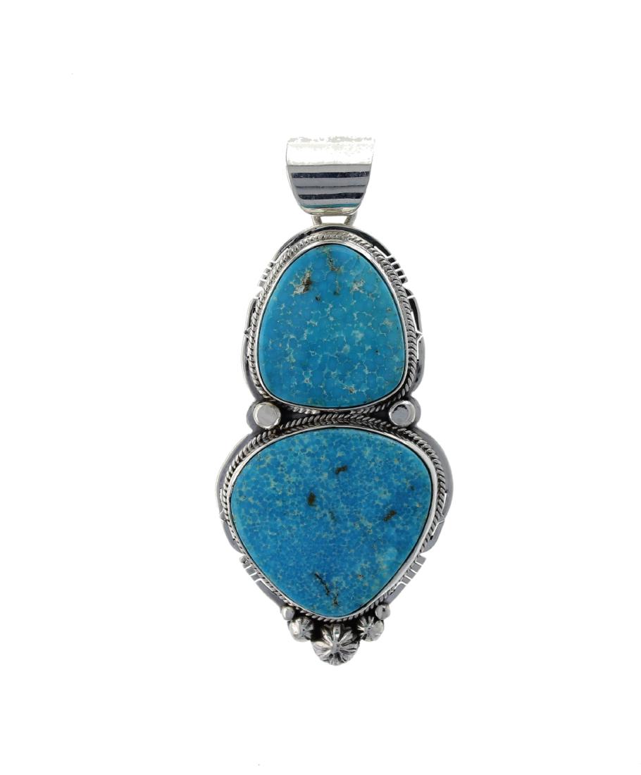 Sterling Silver  Turquoise Pendant Navajo Native (1 of 1)