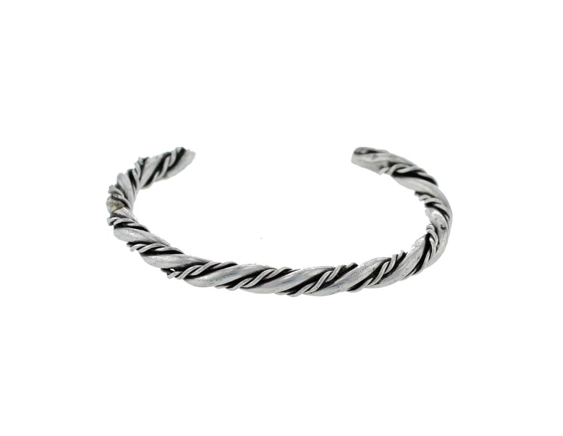 Sterling Silver Twist Wire Bracelet Navajo Native (1 of 1)
